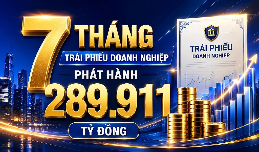 Infographic I 7 tháng, trái phiếu doanh nghiệp phát hành 289.911 tỷ đồng