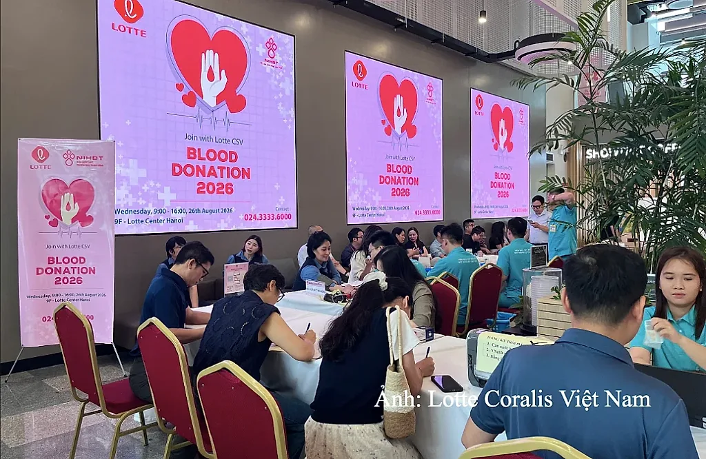 Lotte Center Hà Nội lan tỏa 'Giọt hồng yêu thương' dịp Quốc khánh 2/9