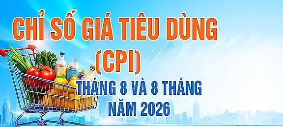 Infographic | Chỉ số giá tiêu dùng tháng 8 và 8 tháng năm 2026