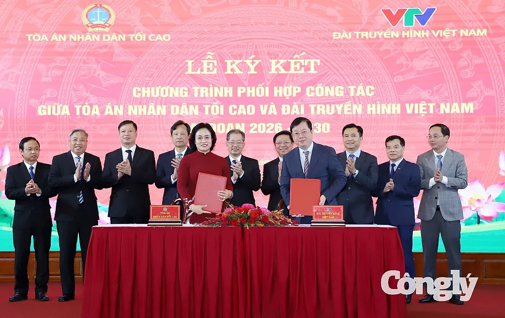 TAND tối cao và VTV ký kết chương trình phối hợp công tác thông tin