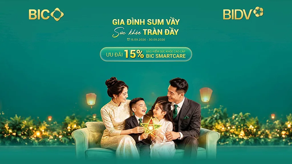 Mừng Tết đoàn viên: BIC ưu đãi 15% phí bảo hiểm sức khoẻ cao cấp BIC SmartCare