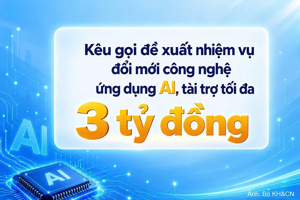 Kêu gọi đề xuất nhiệm vụ đổi mới công nghệ ứng dụng AI, tài trợ tới 3 tỷ đồng