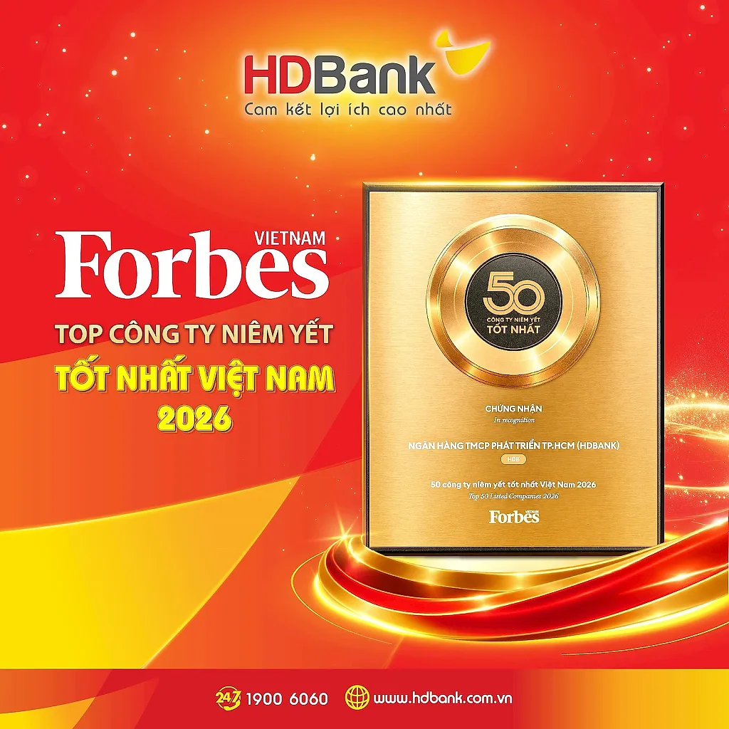HDBank tiếp tục vào Top 50 Forbes Việt Nam trong bước chuyển lớn của thị trường vốn