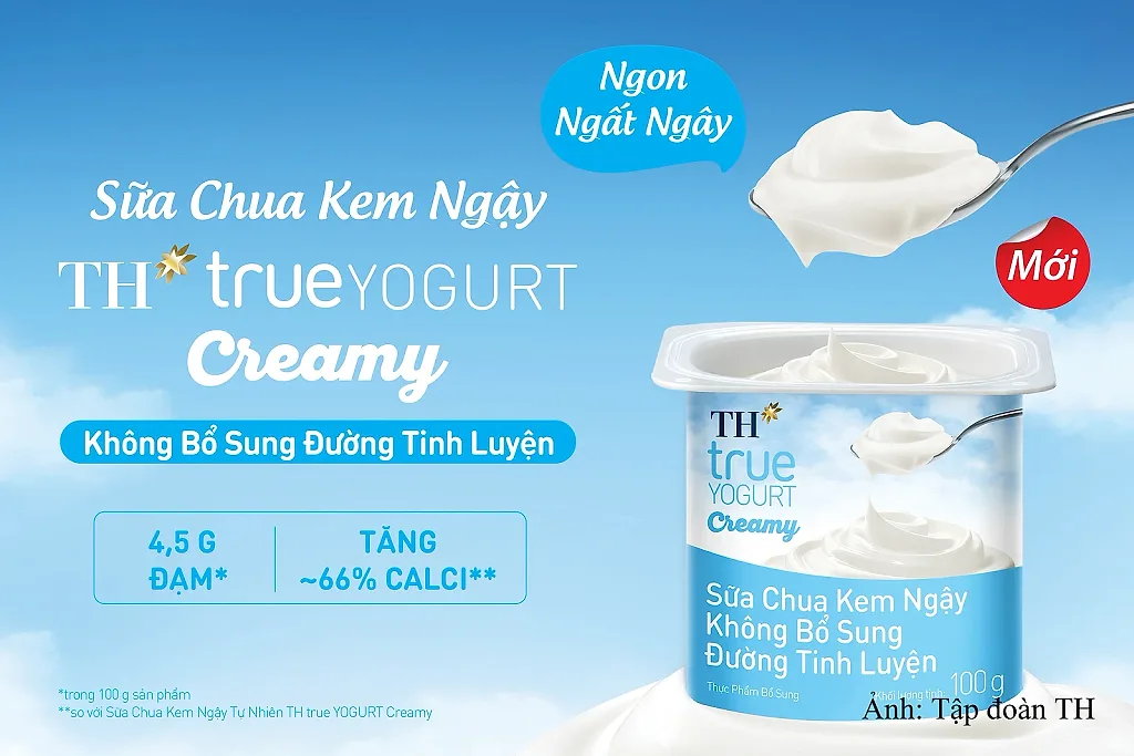 TH ra mắt sữa chua kem ngậy không bổ sung đường tinh luyện - TH true YOGURT Creamy