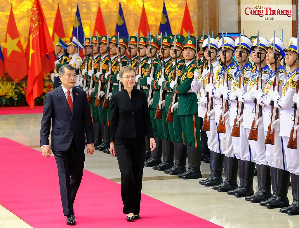 Chùm ảnh: Thủ tướng Lê Minh Hưng chủ trì lễ đón Thủ tướng Công quốc Liechtenstein Brigitte Haas thăm chính thức Việt Nam